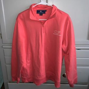 Vineyard Vines Coral 1/4 Zip Sweatshirt